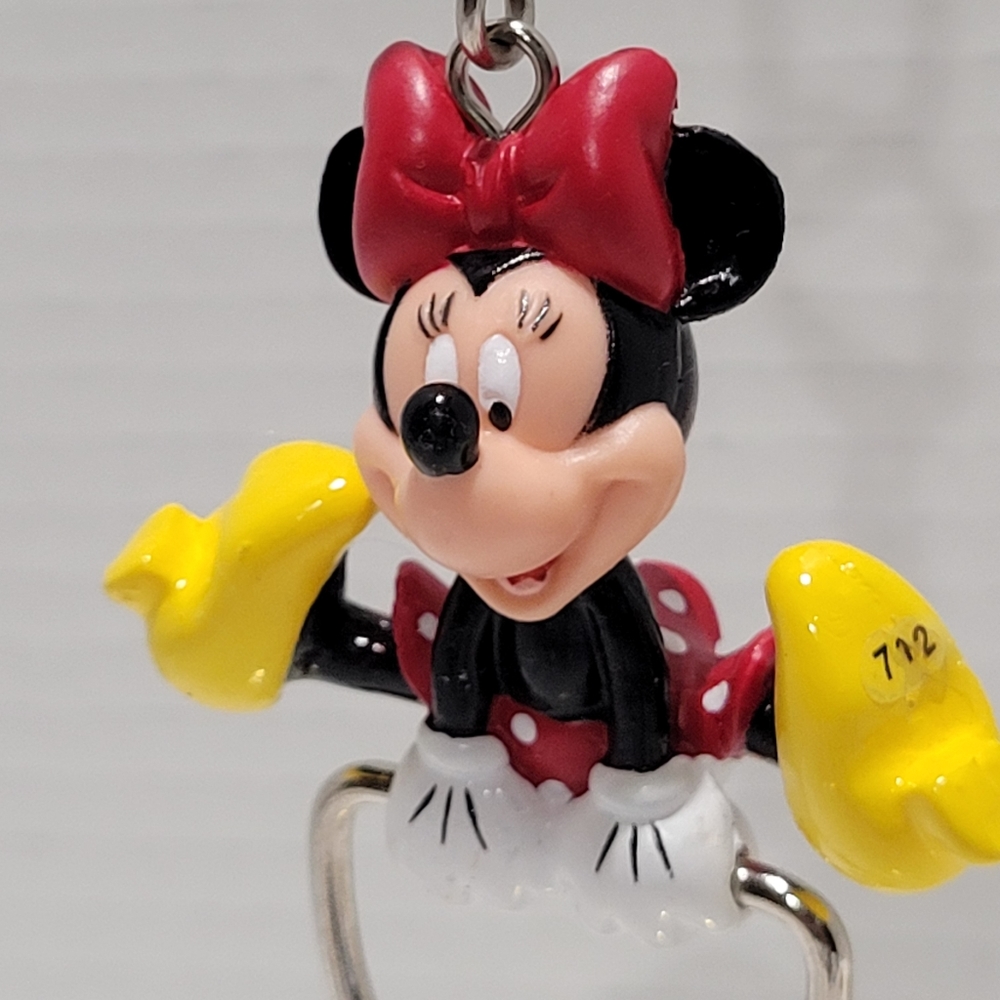 Minnie Mouse key chain pvc with carabiner and 3 hooks NWT